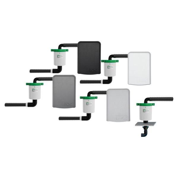 SOG WC Entlüftung Trockentoilette, SOG TT Lüfterset, Türvariante dunkelgrau